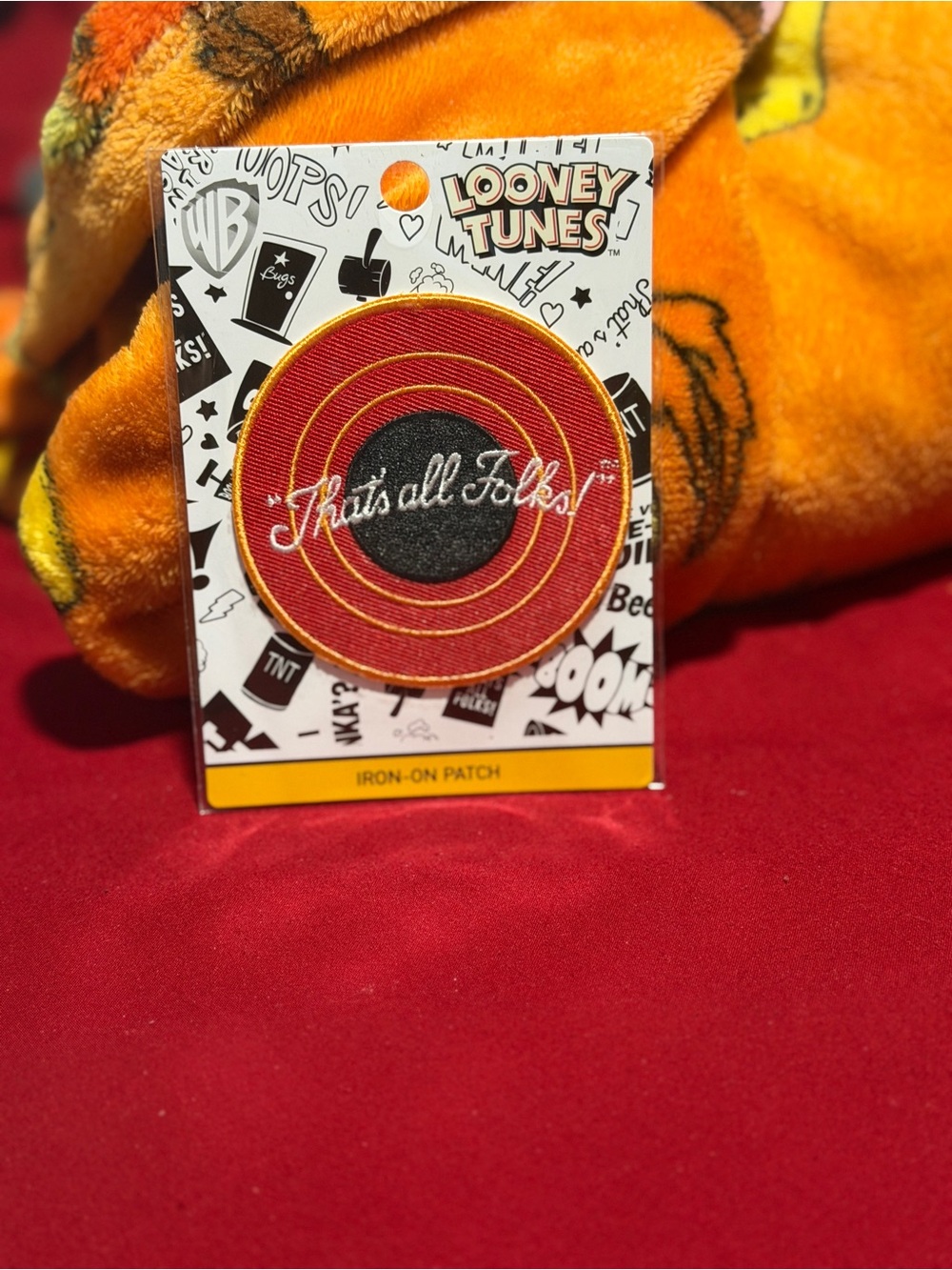 Loungefly Looney Tunes "That's all Folks!" Red & Black Target Iron-On Patch